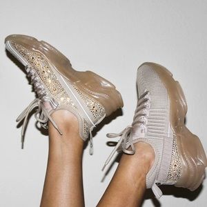 Steve Madden Maxima Blush Rhinestone Sneakers